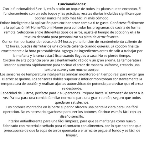 Arrocera Smart Xiaomi Multifuncional V01