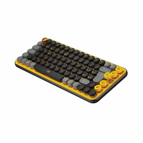 Teclado Logitech Pop Keys inalámbrico bluetooth c/emojis en español Negro / amarillo