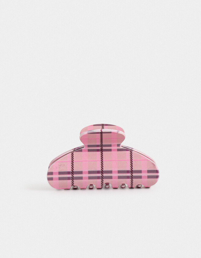 Broche Con moño Broche Acrílico Cuadrillé - Rosa Claro