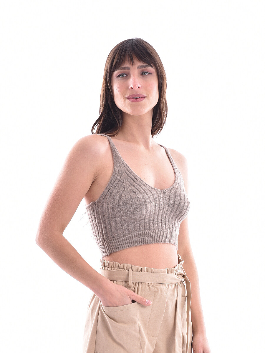 MUSCULOSA TEJIDA JOSEFINA - OLIVA 