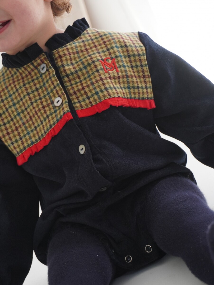 Body Suit Gurí - Azul / Tweed Amarillo 