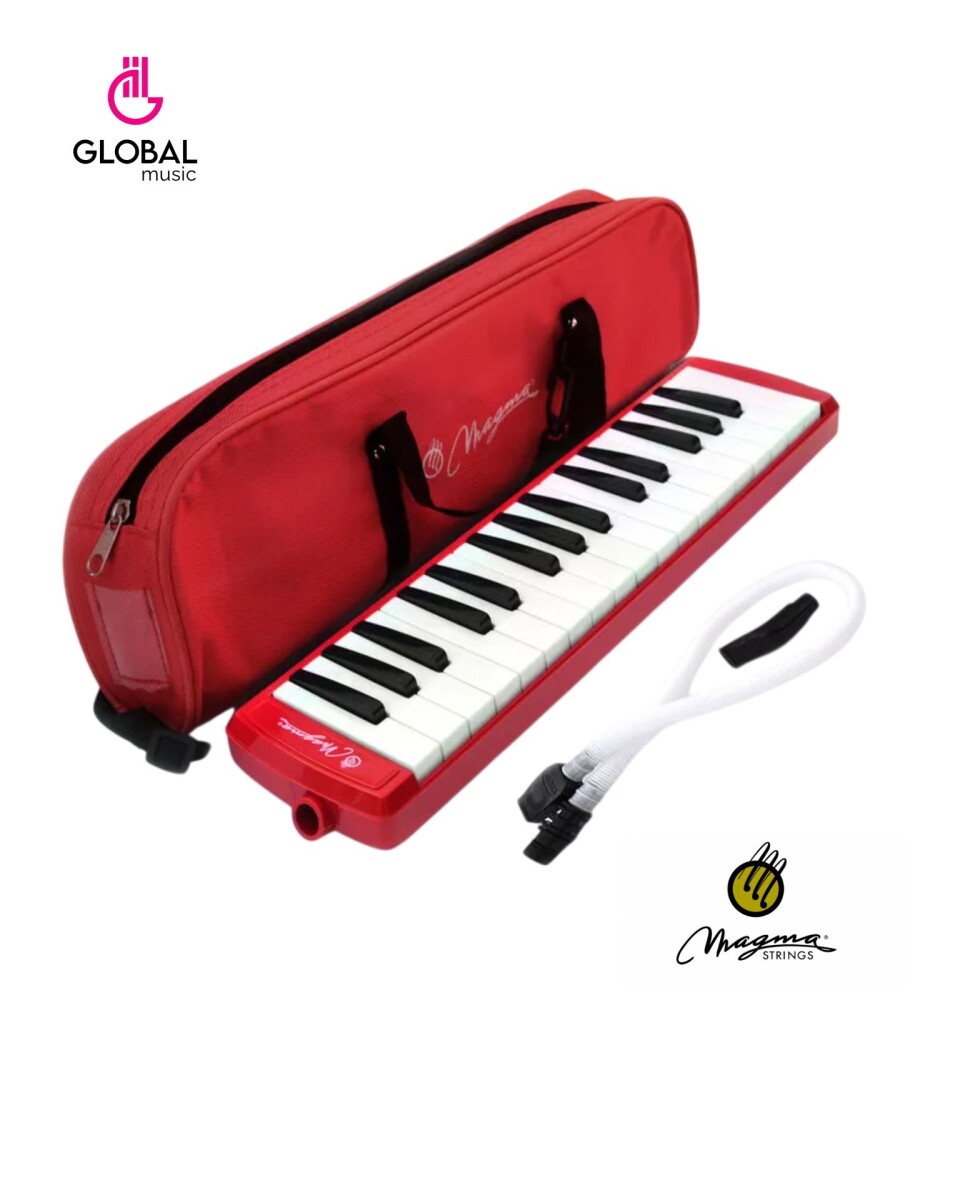Melodica Magma roja "Piano" 32 notas con funda roja 