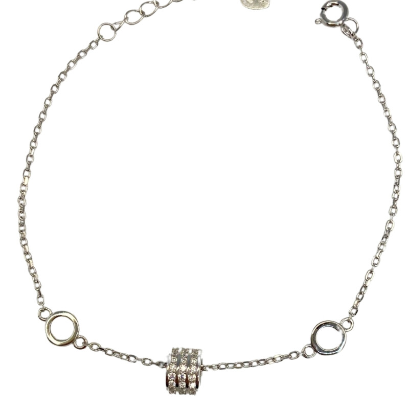 PULSERA DE PLATA CON ADORNO ESTILO PANDORA , LARGO 17+3 CM L5dslf-01673-b-x4