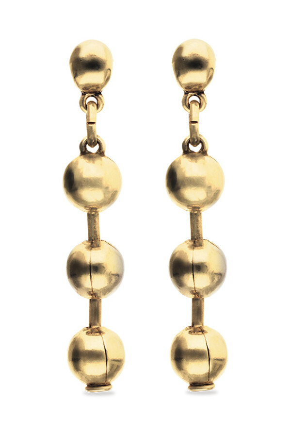 PENDIENTES LARGOS DE BOLAS DE ALEACIÓN DE METALES BAÑADOS EN ORO 18K Pendiente