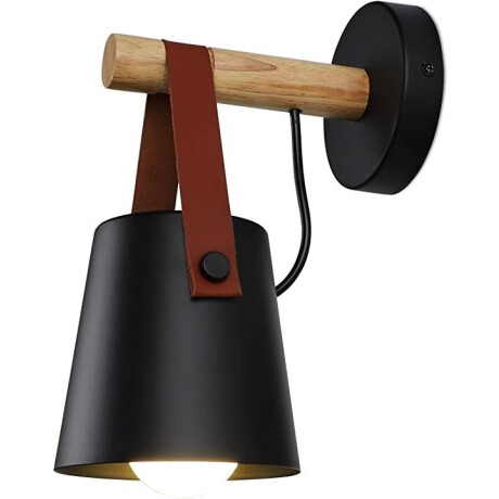 Aplique Moderno Metal Madera Vintage Nordico Calidad Negro