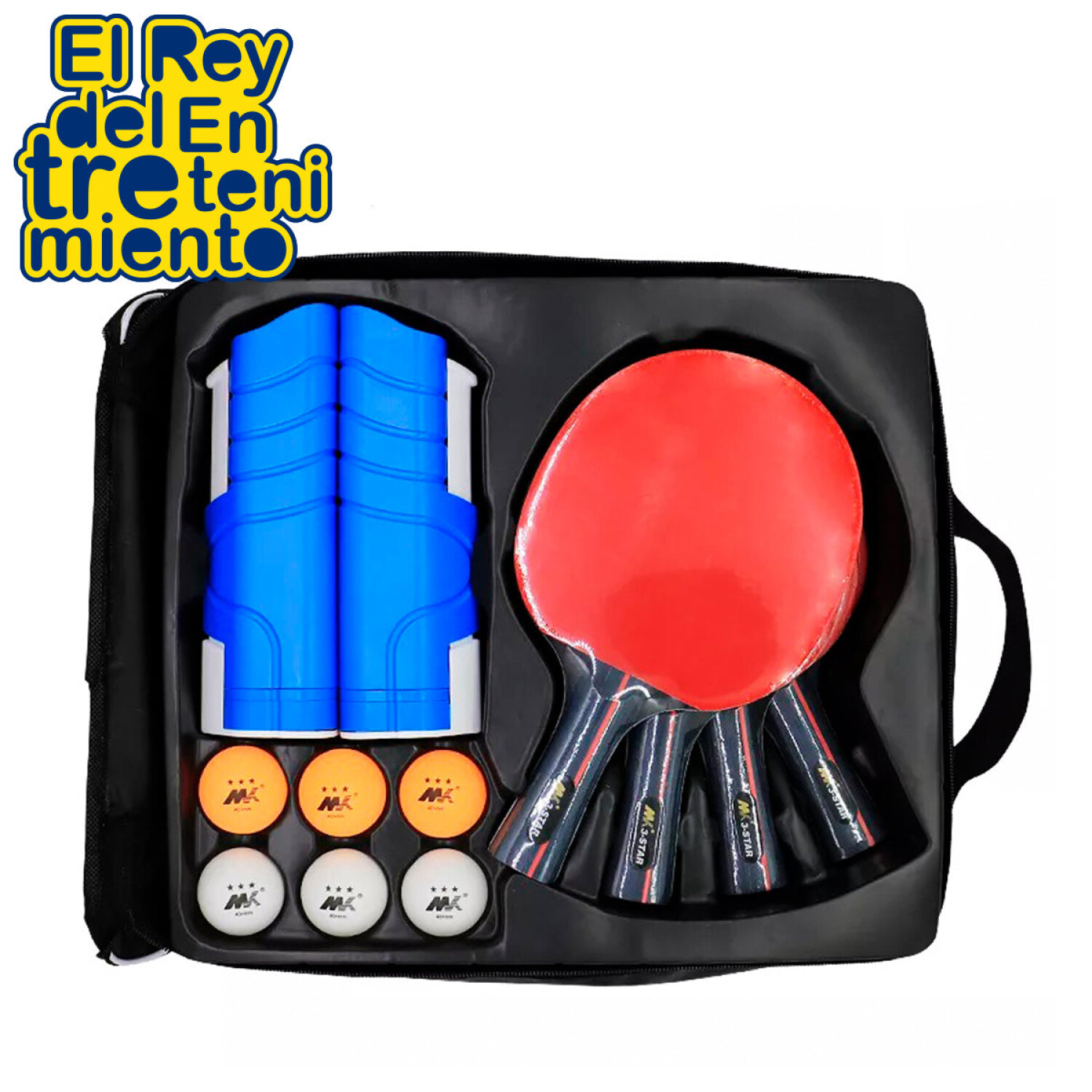 Set Ping Pong 2 Paletas +3 Pelotas + Red + Soportes — El Rey del