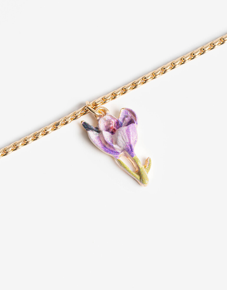 Cadena Corta con Dije Color Cadena Corta Con Dije Flor Sagitario - Dorado