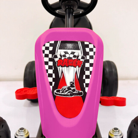 Auto Go Karting Pedal Infantil Cuatriciclo Carrera Rosa