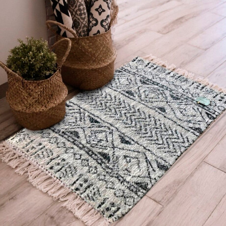 Alfombra Estilo Tribal Moderna Interior Hogar Blanco