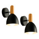 Pack X2 Aplique Lampara Nordica Negra De Metal Para Pared Negro