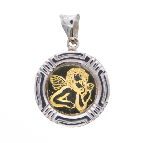 Medalla religiosa de plata y double en oro 18 ktes, ANGEL SAN RAFAEL. Medalla religiosa de plata y double en oro 18 ktes, ANGEL SAN RAFAEL.