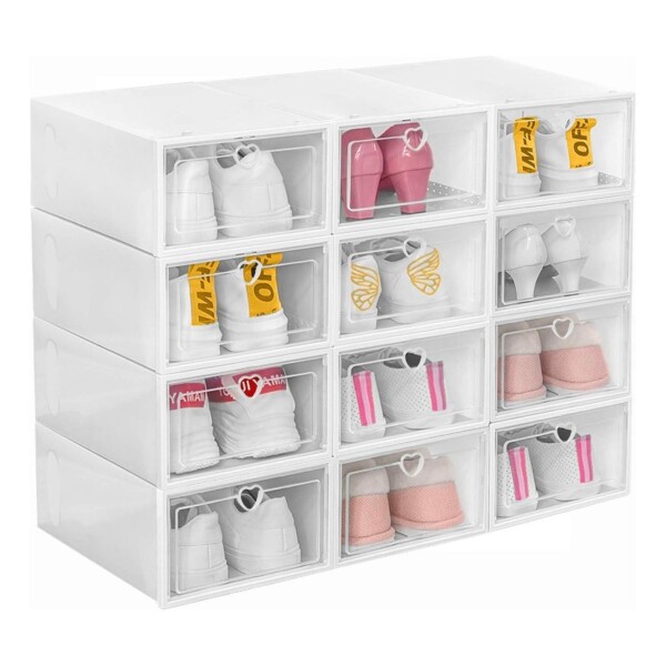 Caja Organizadora Zapatos Zapatera 12 Unidades Caja Apilable Color Variante Corazonblanco