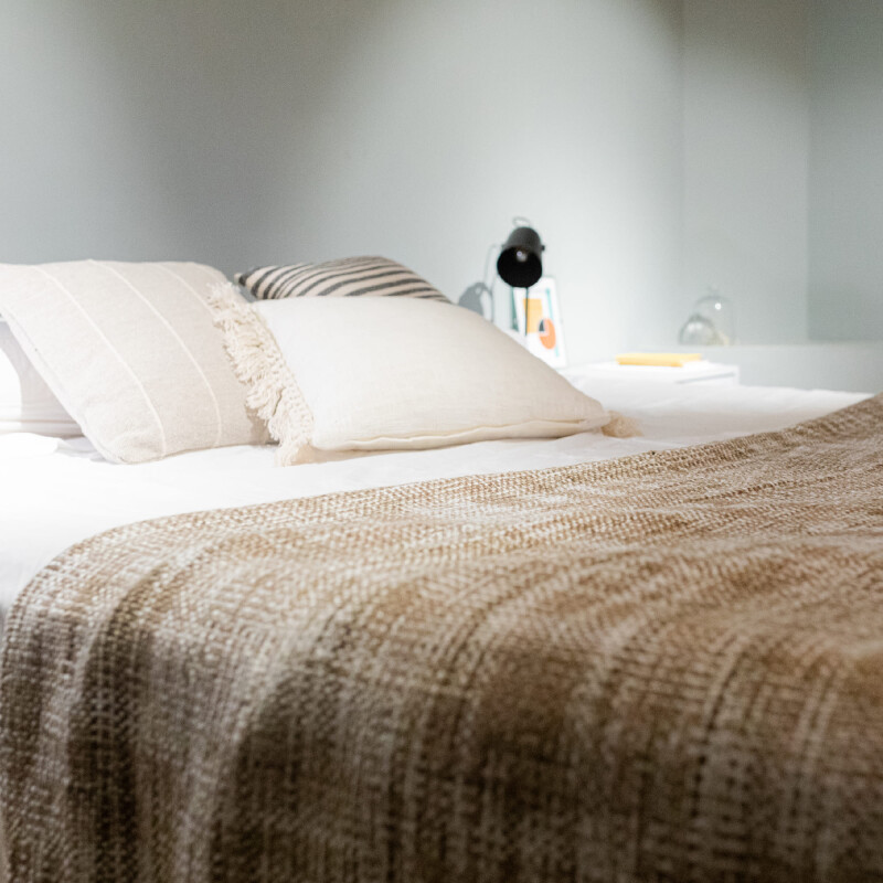 Manta para sillón y cama Rústica beige 230cm