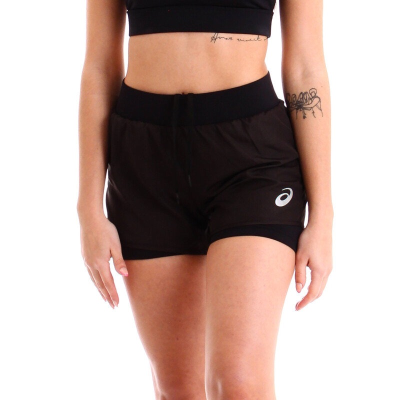 Short Asics Mujer 2in1 Negro