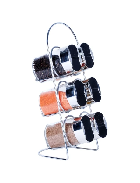 SET DE ESPECIEROS EN VIDRIO CON BASE MATÁLICA 6 PCS 110ML 20X20X15.5CM SET DE ESPECIEROS EN VIDRIO CON BASE MATÁLICA 6 PCS 110ML 20X20X15.5CM