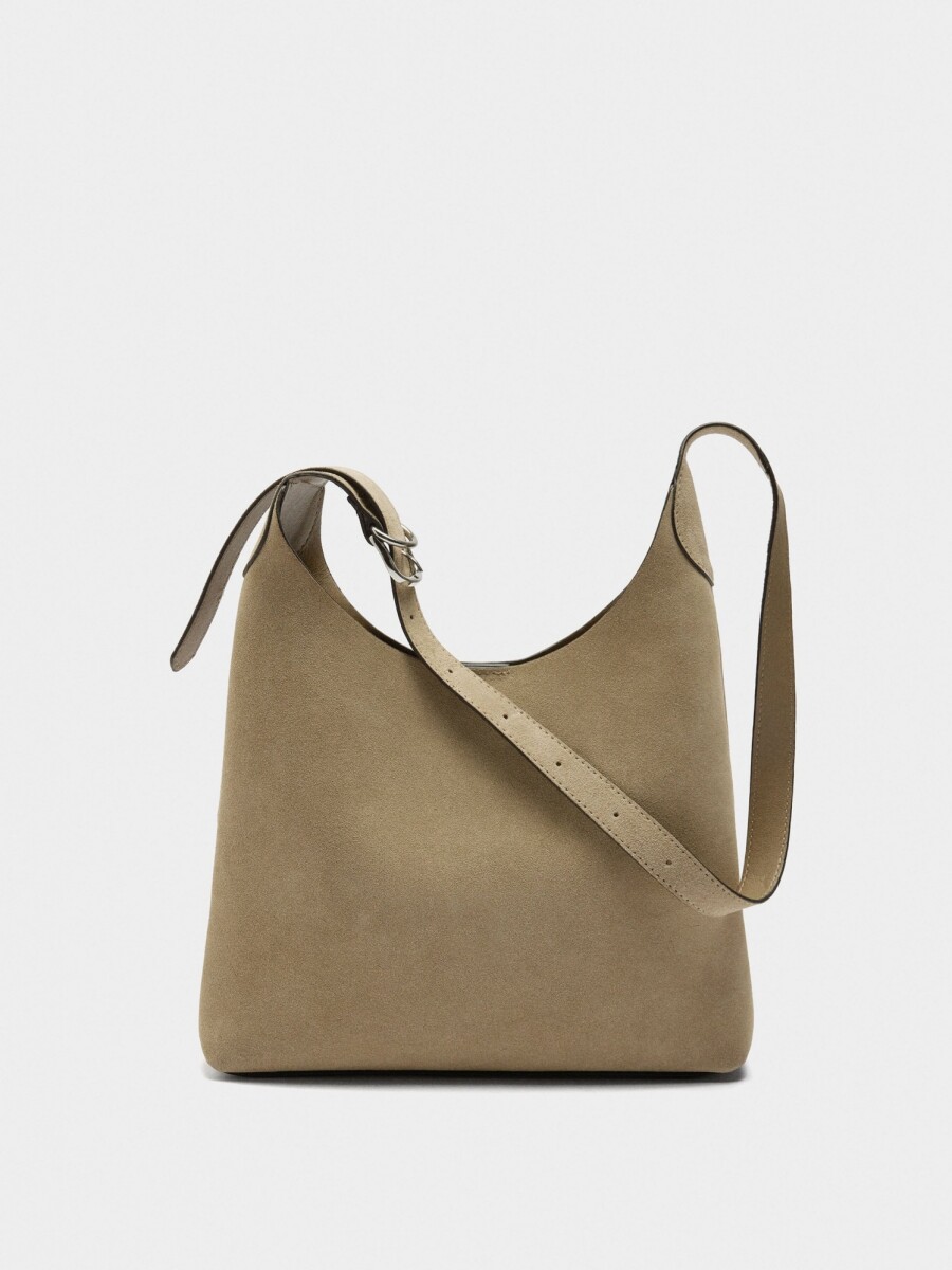 Bolso De Hombro De Piel Serraje camel
