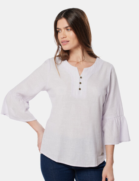 BLUSA DE LINO Lila