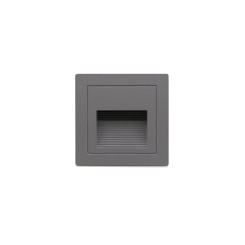 Emb. pared gris 3W cálida IP65 220v ac 210lm 90° ZU0291