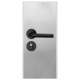 Puerta Desarmada Interior en MDF con Marco y Cerradura Lumax Blanca tramada Herraje Negro