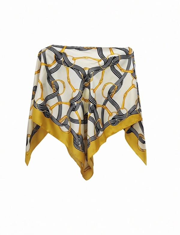 Poncho Saten Cadenas MOSTAZA/MULTI