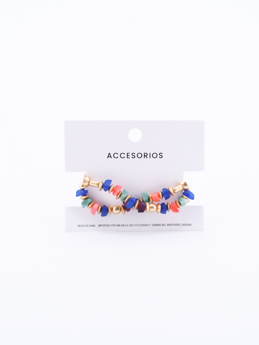PULSERA PIEDRAS - DORADO 