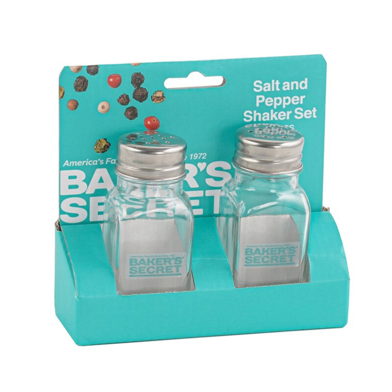 Set salero y pimentero vidrio c/tapa metal S/C