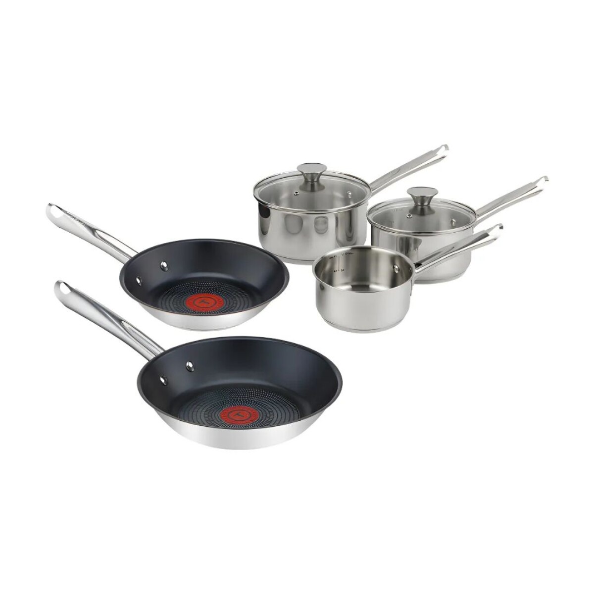 Batería de cocina 7 Piezas Tefal Elementary | Color plateado. 