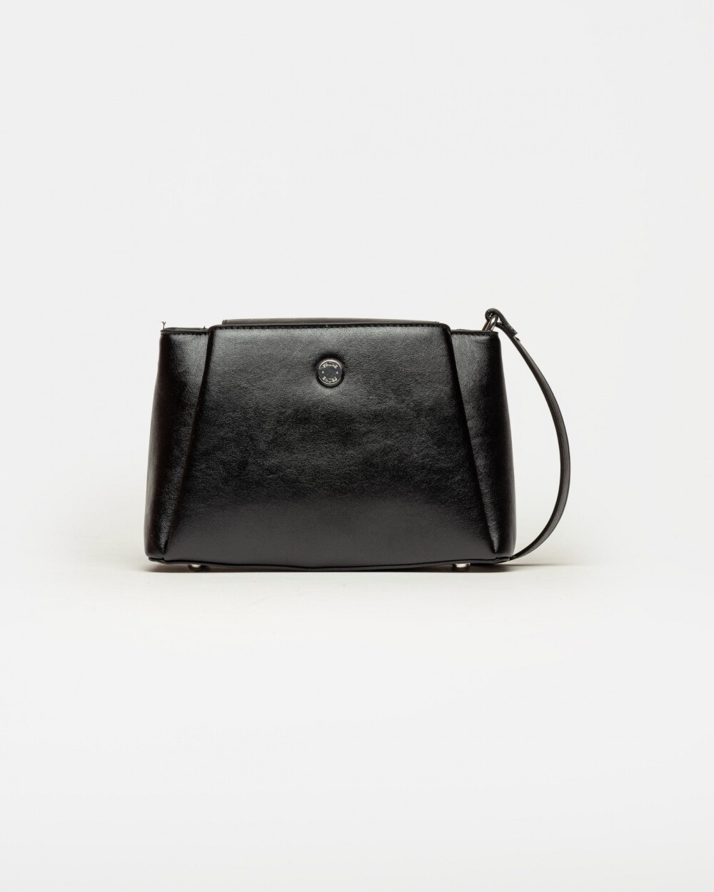 Bandolera Raix en efecto cuero liso Negro