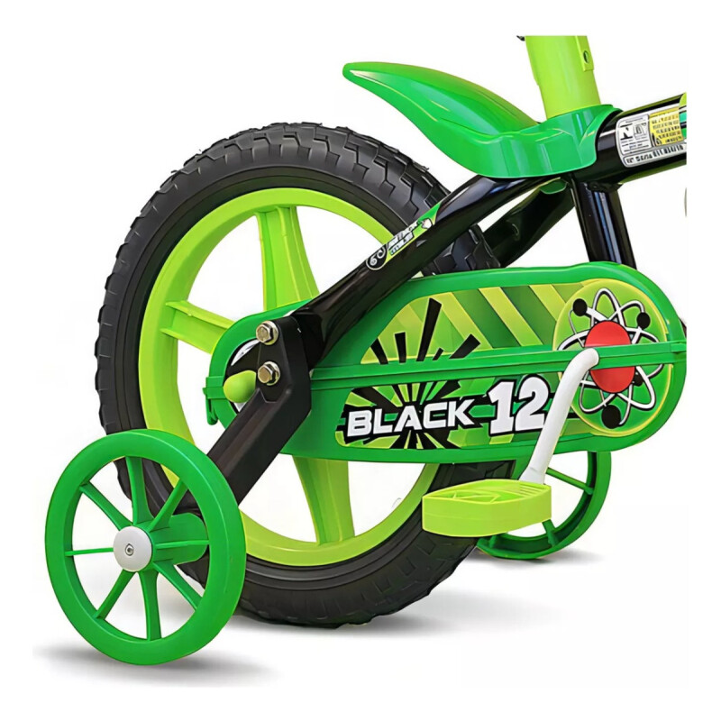 Bicicleta Niño Infantil R12 Con Ruedas De Entrenamiento Verde