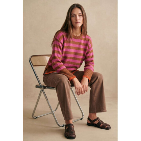 Sweater Rayado Rosa