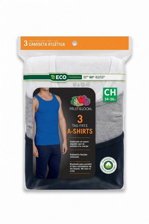 Pack x3 Musculosa interior para caballero MULTICOLOR