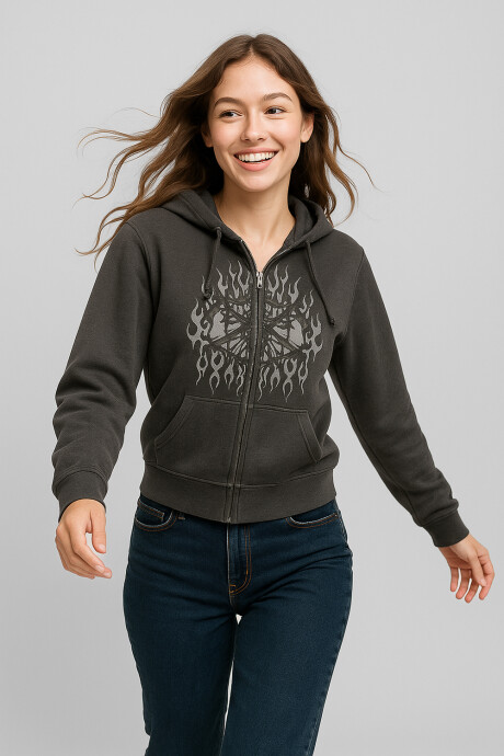 Campera Deportiva Kazzuini 504 Gris Oscuro