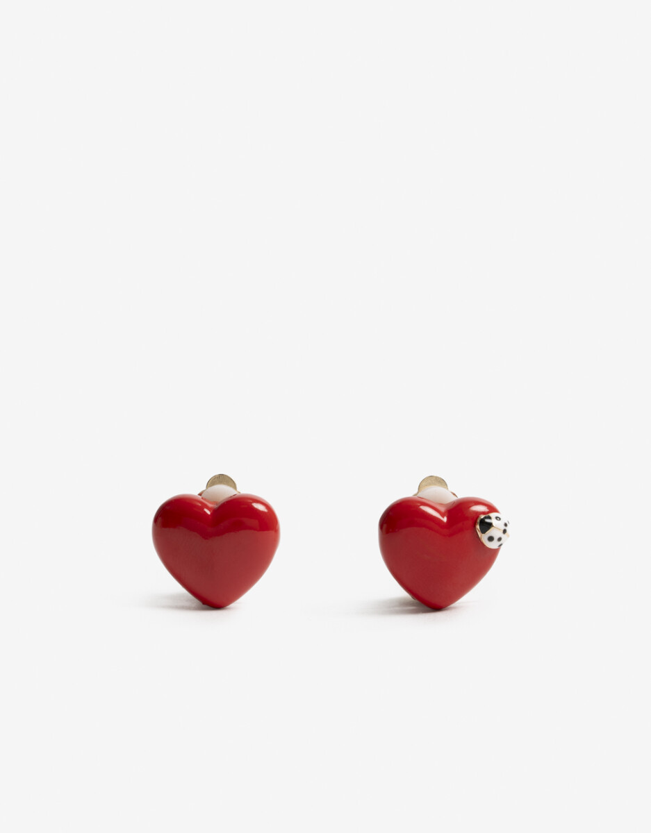 Aros Pasantes Corazón Esmaltado 