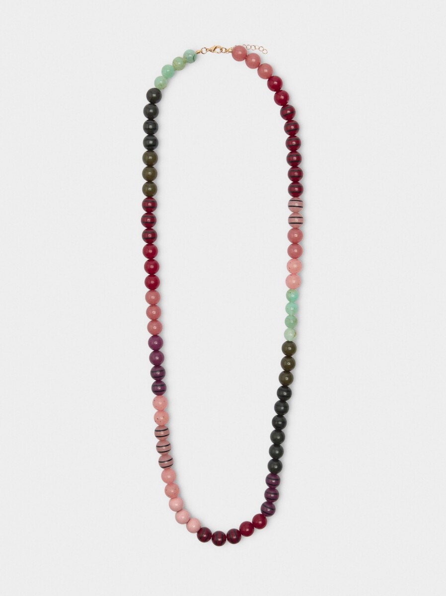 Collar Largo Multicolor Efecto Piedra - multicolor 