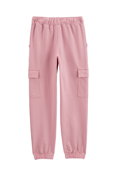 Pantalón cargo de algodón, rosado Sin color