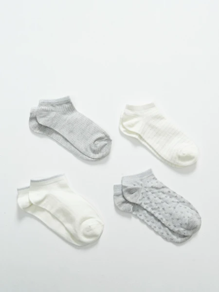 Pack x4 medias soquete Lurex Gris