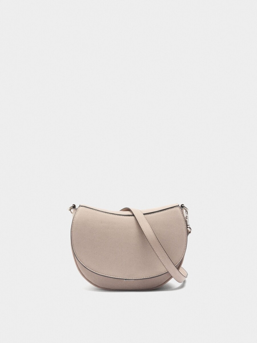 Bolso Bandolera Efecto Piel Con Solapa rosa