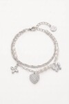 Pulsera cord dije cora y sol plateado