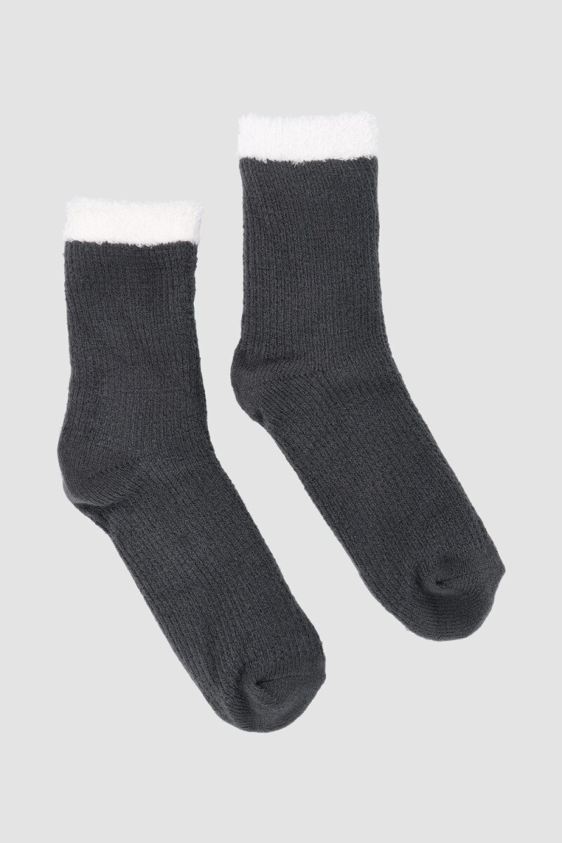 Medias doble capa de abrigo - Gris melange 