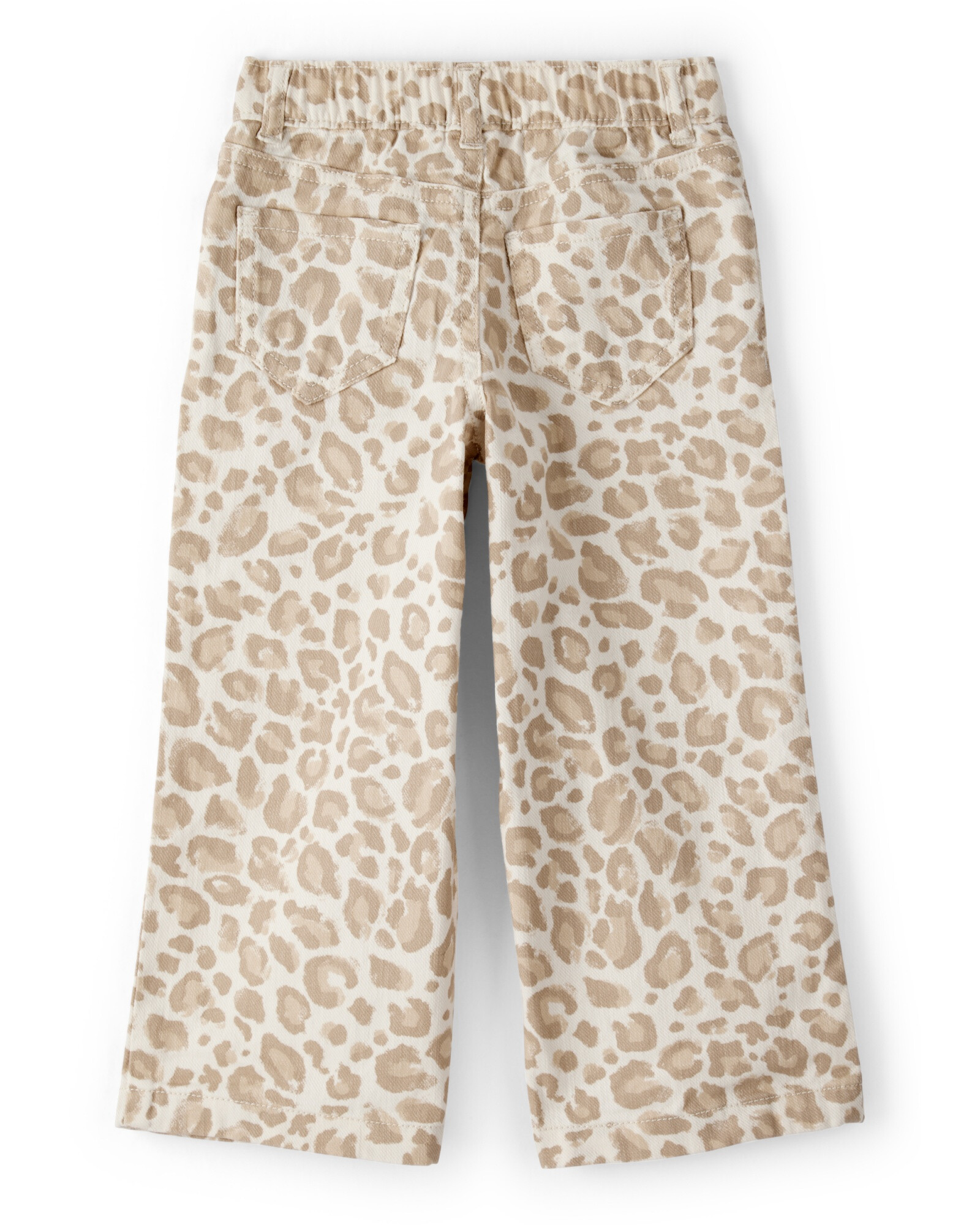 Pantalón jean, pierna ancha, diseño leopardo Sin color