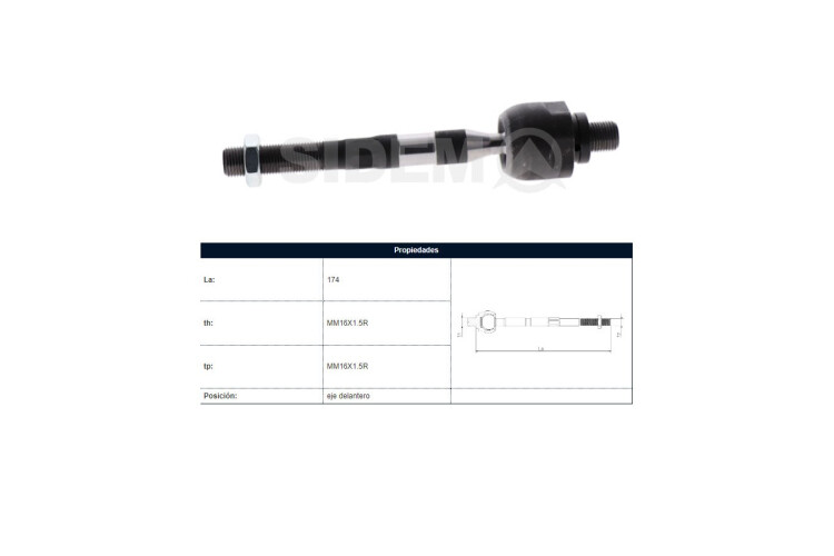 Mate Hyundai Tucson, Kia Sportage 11-16 Der/Izq Mate Hyundai Tucson, Kia Sportage 11-16 Der/Izq