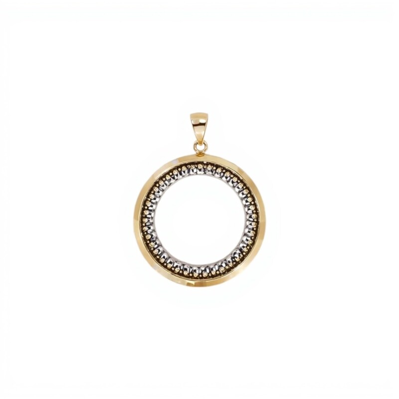 Dije Circular-Plata y oro- Sin Piedra- CP5635 sinpiedra