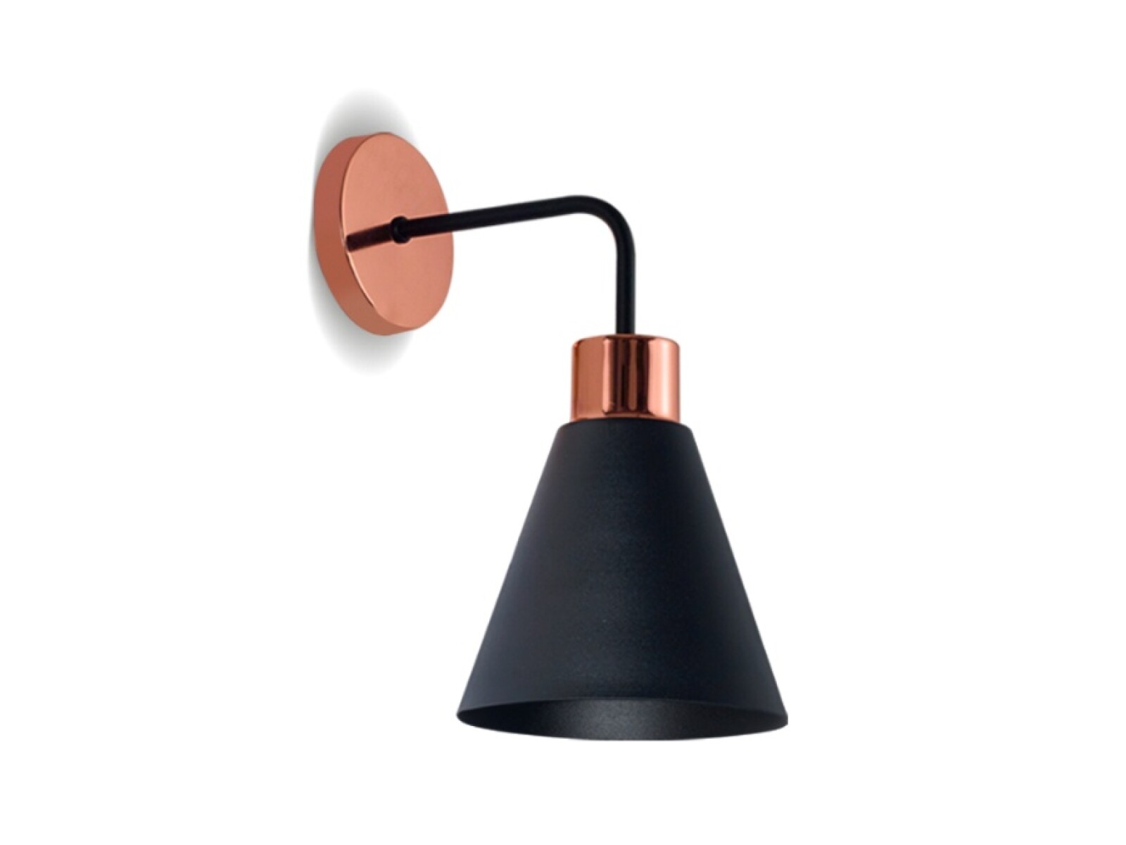 APLIQUE 1 LUZ ''OSTENDE'' Ø16 E27. NEGRO/COBRE 