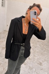 Blazer Simple Negro