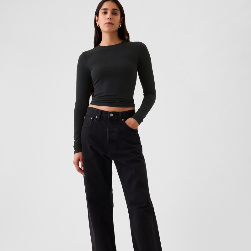 LS CLOSEKNIT CREW - 23 1/2 BLACK