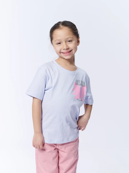 Remera manga corta estampa Little Heaven Celeste