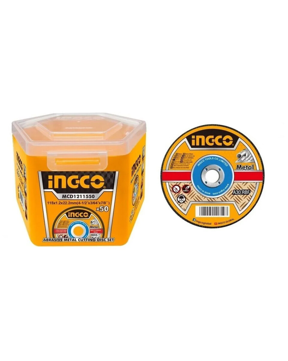 Pack 50 discos de corte para metal 4 1/2" x 1.2mm Ingco Super Select 