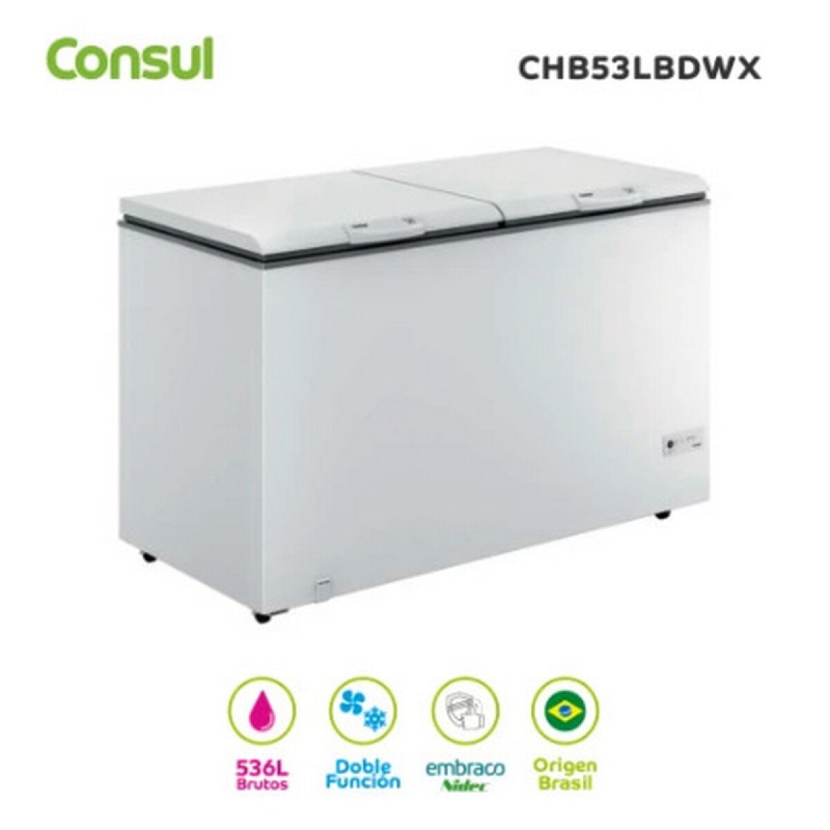 FREEZER CONSUL HORIZONTAL 534 Lts. 2 PUERTAS. DOBLE ACCION 