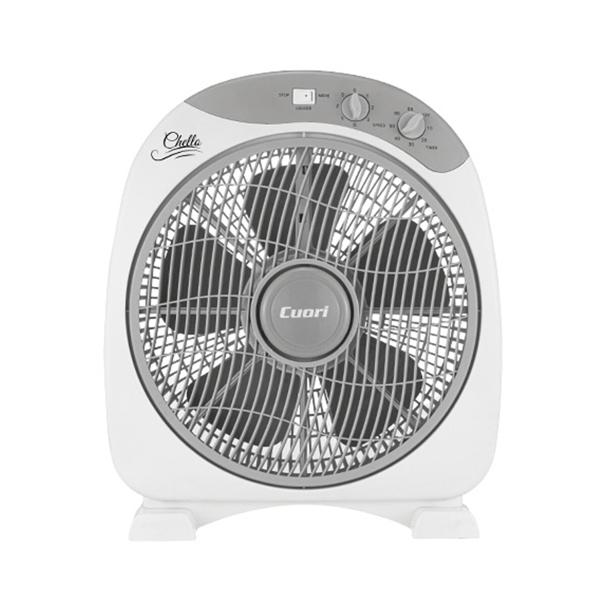 Turbo Ventilador Piso 3 Velocidades y Timer 50W Cuori Chello - Blanco/gris 