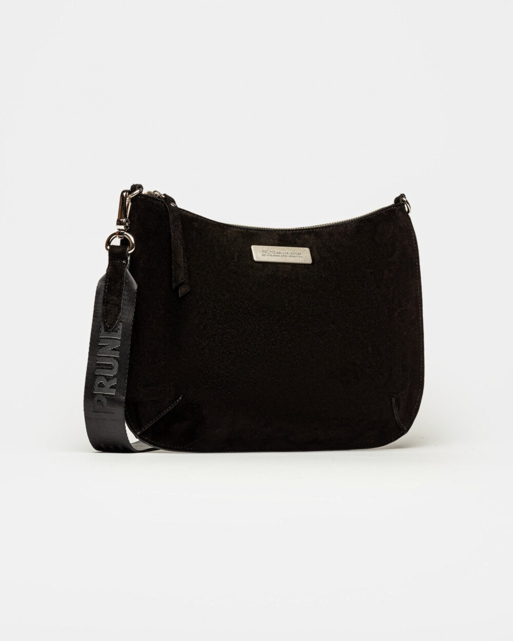 Bandolera Mia en cuero gamuza Negro